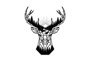Artistic Geometric Deer Head Bundle, an Illustration by yasushie (Thumbnail 12 of 31)