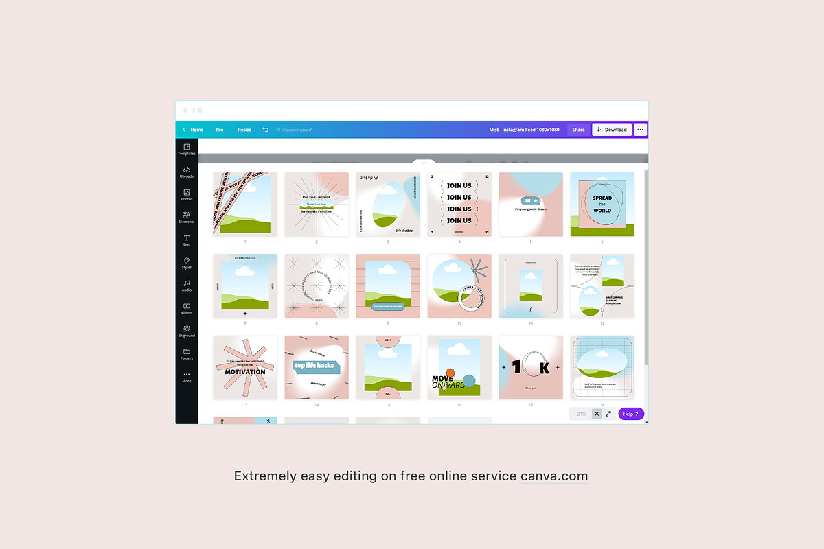 Instagram Templates | Canva & PS, a Social Media Template by BigWeek (Photo 9 of 9)