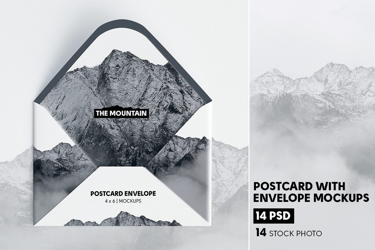 Postcard With Envelope Mockups BUNDL, a Print Template by Kongkow (Photo 2 of 14)