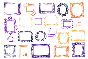 Hand drawn doodle photoframes