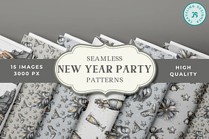 15 Whimsical Party Seamless Papers, a Pattern Graphic by Traveling Designer
