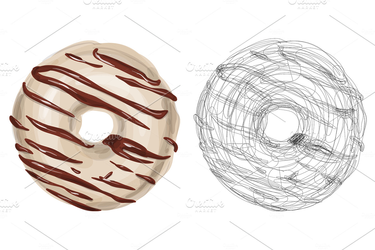 Donuts VECTOR illustrations, a Food Illustration by Natalka Dmitrova art (Photo 7 of 27)