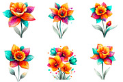 Whimsical Spring Daffodil Flower, an Illustration by Designking (Thumbnail 2 of 5)