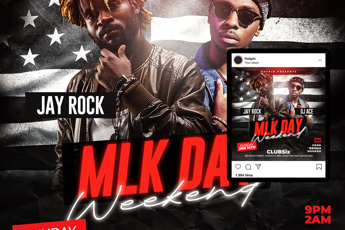 MLK Day Party Flyer Template, a Flyer Template by Hotpin (Photo 2 of 2)