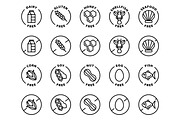 20 Allergens stamp outline icons, an Outline Icon by RevolutionizZed (Thumbnail 2 of 3)