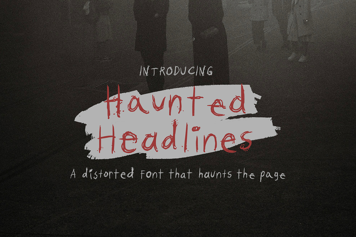 Haunted Headlines Horror Font, a Handwritten Font by Perplexitics (Photo 1 of 6)