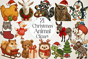 Christmas Animal Clipart Png, an Illustration by DreamPrint404 (Thumbnail 1 of 3)