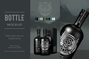 Black frosted rum bottle, a Packaging Mockup by Ana Zivick (Thumbnail 1 of 2)