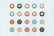 Flat Heart Icons, an Illustration by Design Shop (Thumbnail 1 of 2)