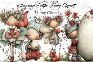 Whimsical Easter Fairy Clipart, an Illustration by designcity5