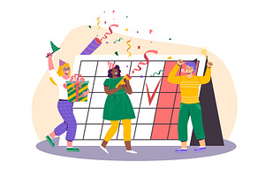 People having fun. Happy employees, an Object Illustration by YummyBuum