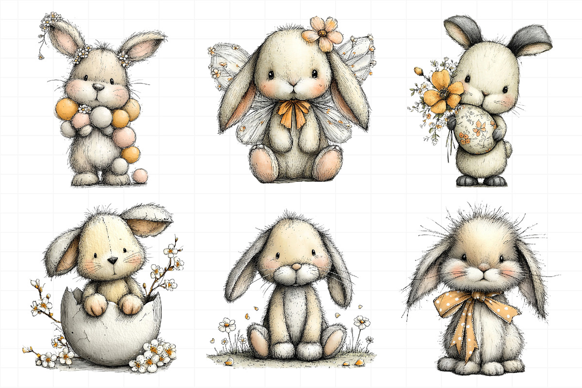 Easter Pink Bunny Clipart, an Illustration by Daily.Designs (Photo 3 of 8)