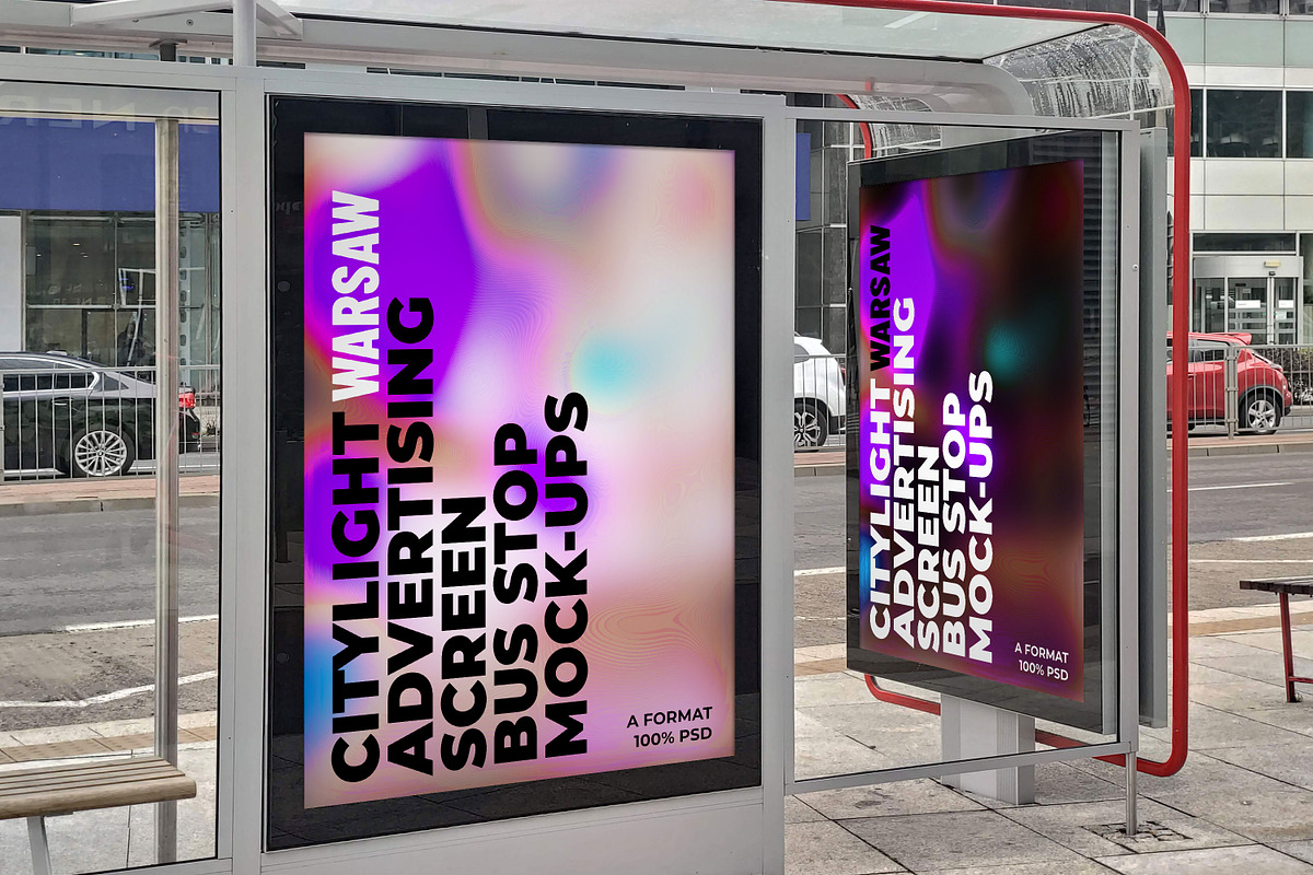 Warsaw Citylight Ad Bus Stop 13, an Advertising Mockup by Graphic Shelter (Photo 2 of 9)