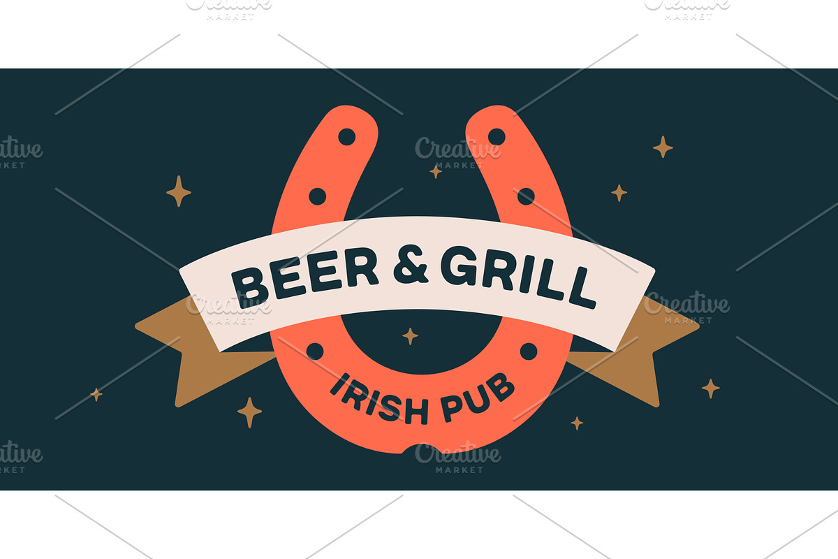Horseshoe sign. Horseshoe ribbon, an Illustration by Foxys Graphic