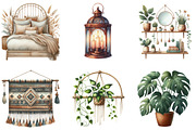 Watercolor Boho Interior Clipart, an Illustration by DreamArtGraphic (Thumbnail 4 of 5)