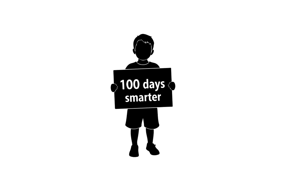 100 Days of School Crowd Silhouette, an Object Graphic by jahid234 (Photo 7 of 9)