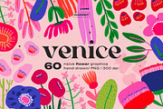 Abstract Modern Flowers Graphics, a Decorative Illustration by likorbut (Thumbnail 1 of 9)