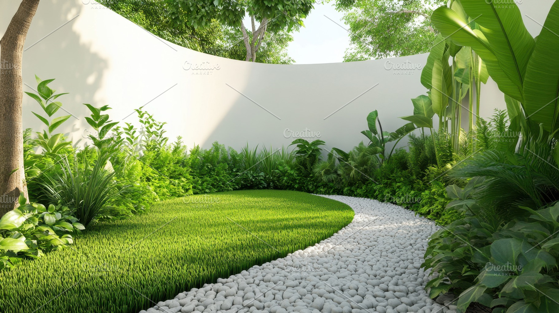 Lush garden path with greenery, a Photo by Beautiful things