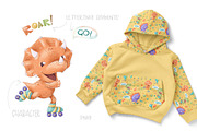 Dino boys clip art set., an Illustration by Yuliya Art (Thumbnail 3 of 9)