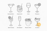 Cocktail Bundle, Line Art Clipart, a Food Illustration by Pretty Meerkat (Thumbnail 4 of 8)