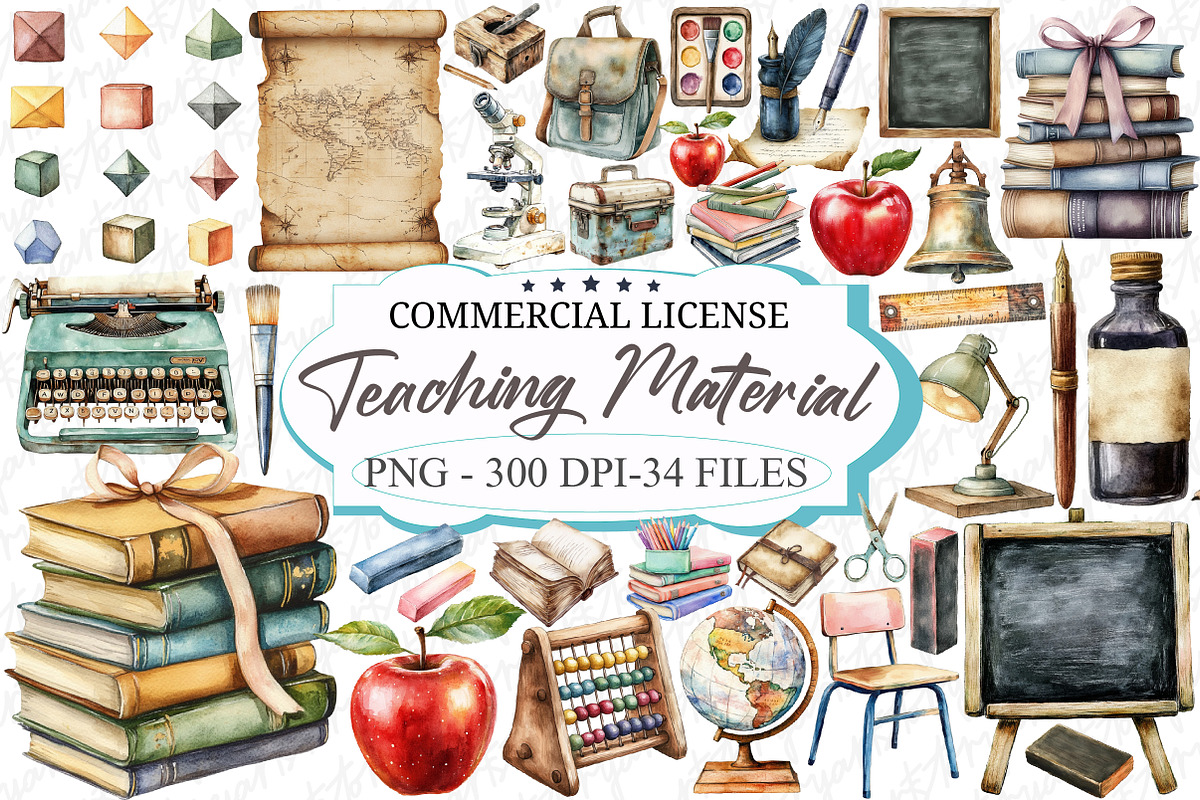 Teaching Material Clipart, an Illustration by designcity5 (Photo 1 of 5)