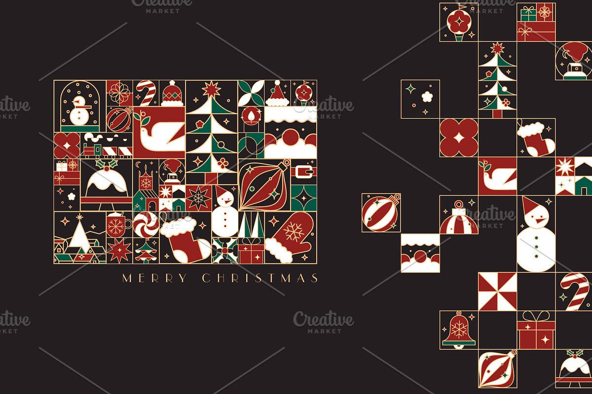 Mosaic Christmas Icon Collection, a Seasonal Illustration by Anna (Photo 2 of 12)