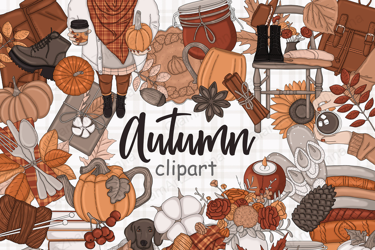 Autumn Clipart, a Seasonal Illustration by GlamArtZhanna (Photo 1 of 8)