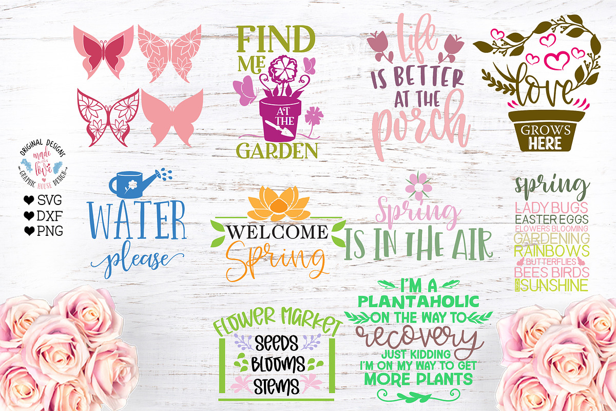 Spring Garden Cut Files Bundle, a Seasonal Illustration by Graphic ...