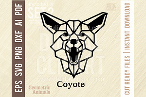 Coyote - Geometric Animals SVG File