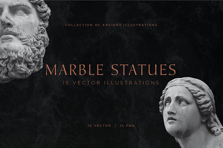 Ancient Marble Statue Illustrations, an Object Illustration by Willow Market