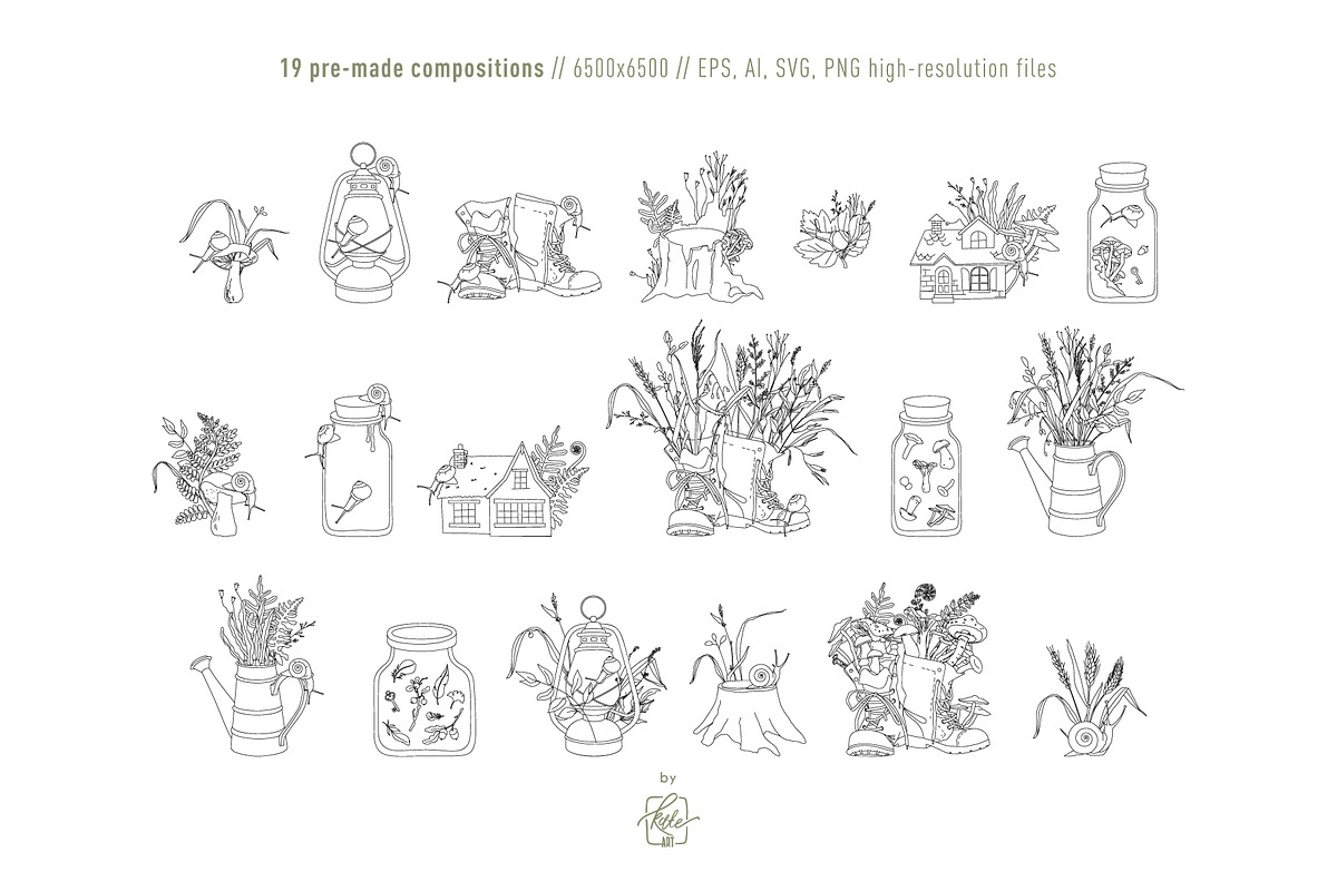 COTTAGECORE HERBARIUM, an Object Illustration by Kate Art (Photo 7 of 22)