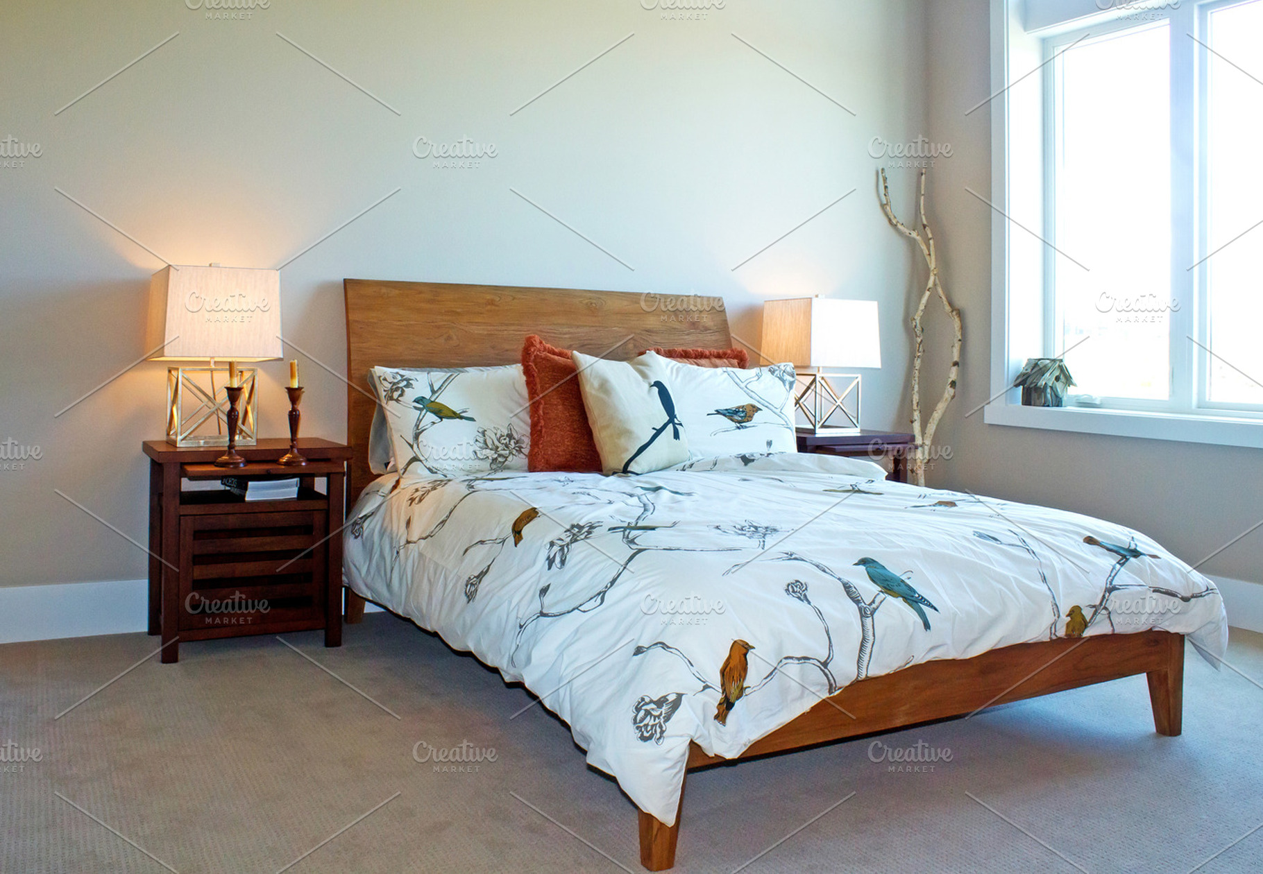 Modern bedroom stock picture