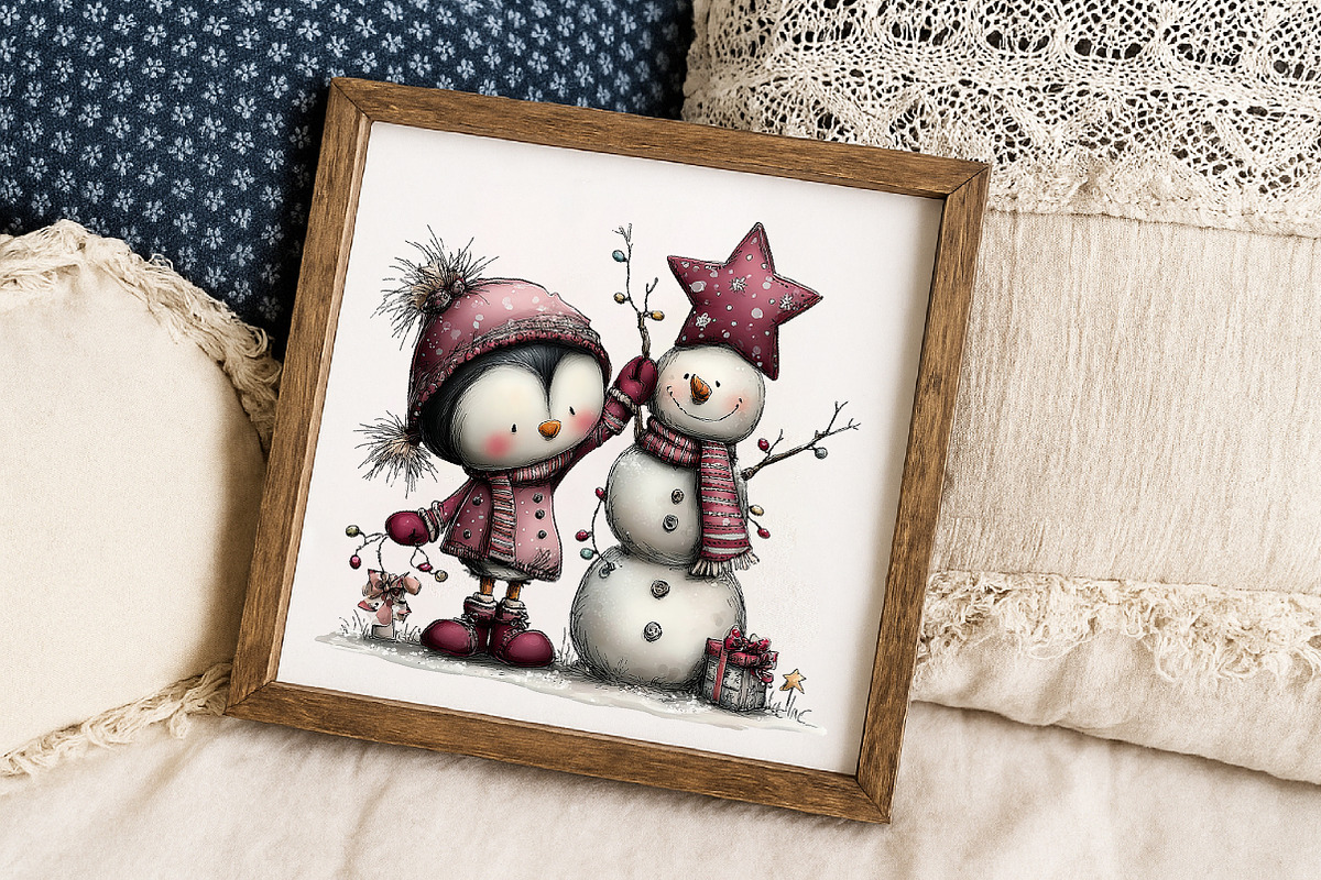 Whimsical Penguin Christmas Clipart, an Illustration by Libby Wishes (Photo 7 of 7)