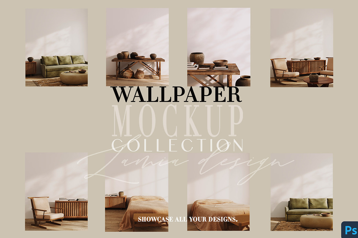 Wallpaper Mockup Ethnic Decor, a Household Mockup by LAMIA DESIGN (Photo 13 of 14)