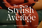 Stylish Average - Elegant Alternates, a Serif Font by Shakira Studio (Thumbnail 1 of 10)