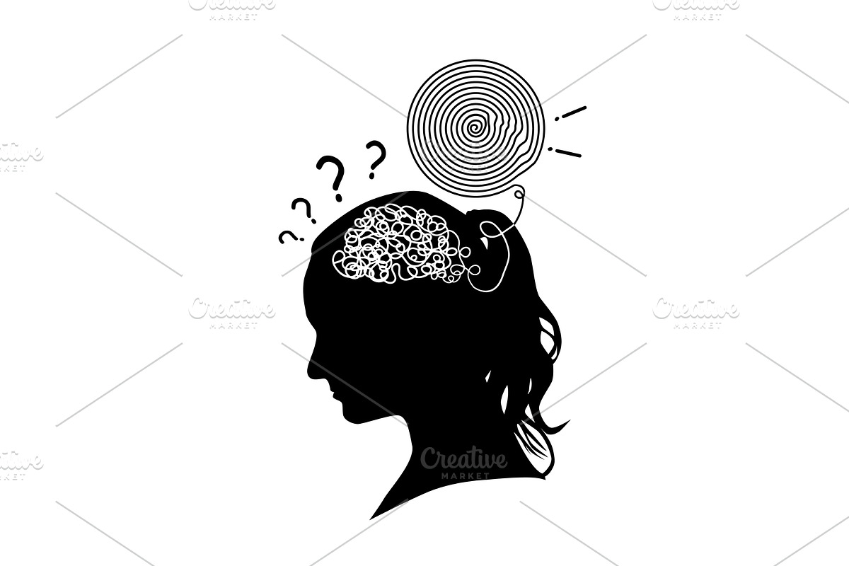 Abstraction: a person thinks, an Education Illustration by Nenahliadava Design