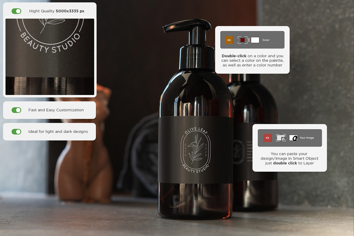Cosmetic Bottles Mock-Up Set, a Cups & Container Mockup by Dikarte.Store (Photo 2 of 17)