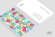 Floral II Business Card Template, a Business Card Template by Human-made. Made to feel. (Thumbnail 1 of 3)
