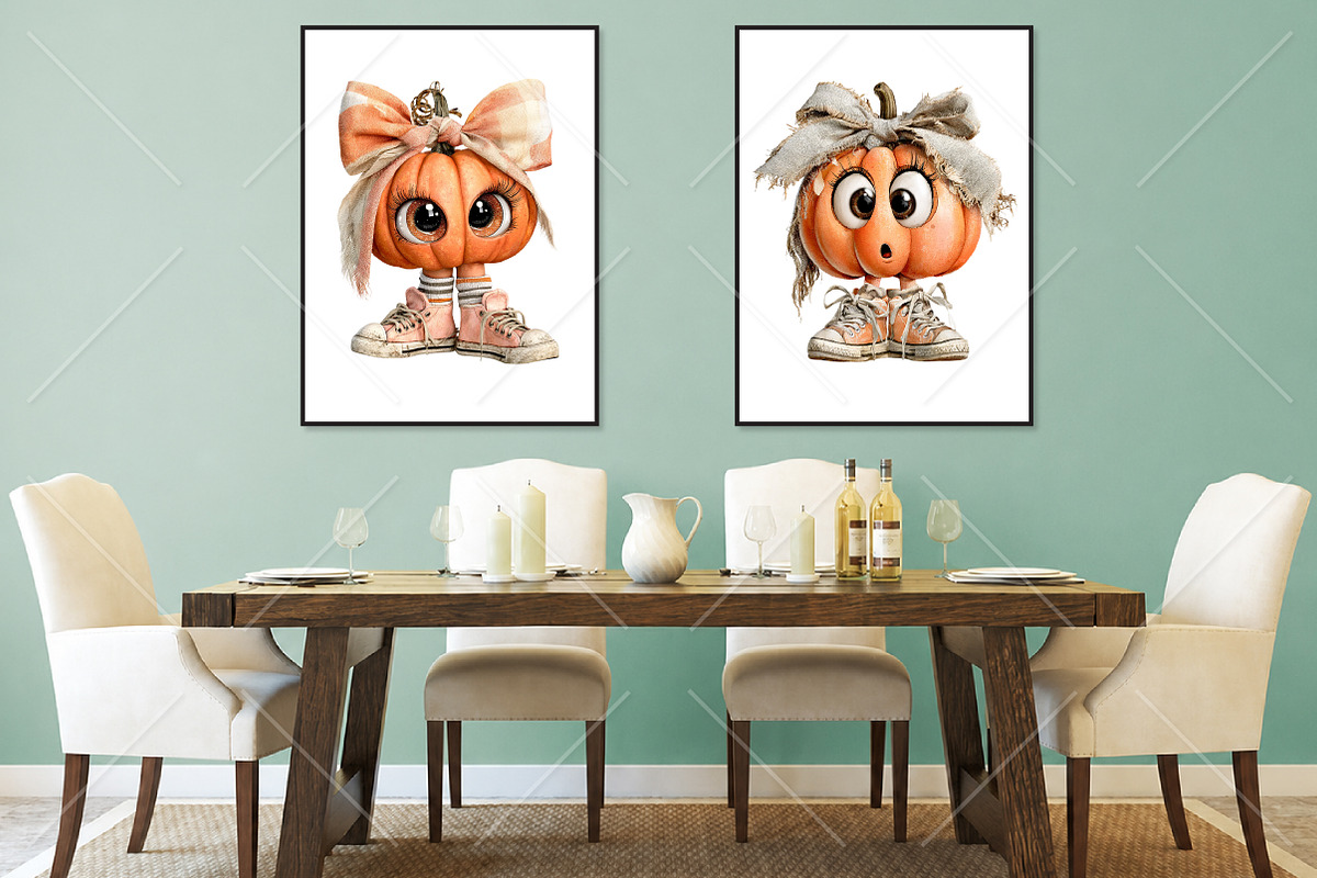 Whimsical Pumpkin With Legs Clipart, a Seasonal Illustration by Canvas Craft (Photo 7 of 10)