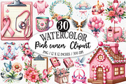 Watercolor Pink cancer  Clipart, an Illustration by Designking (Thumbnail 1 of 5)