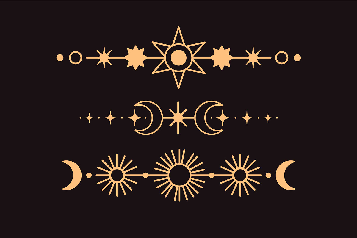 Magic, esoteric lines, borders set, an Illustration by Good Studio (Photo 4 of 8)