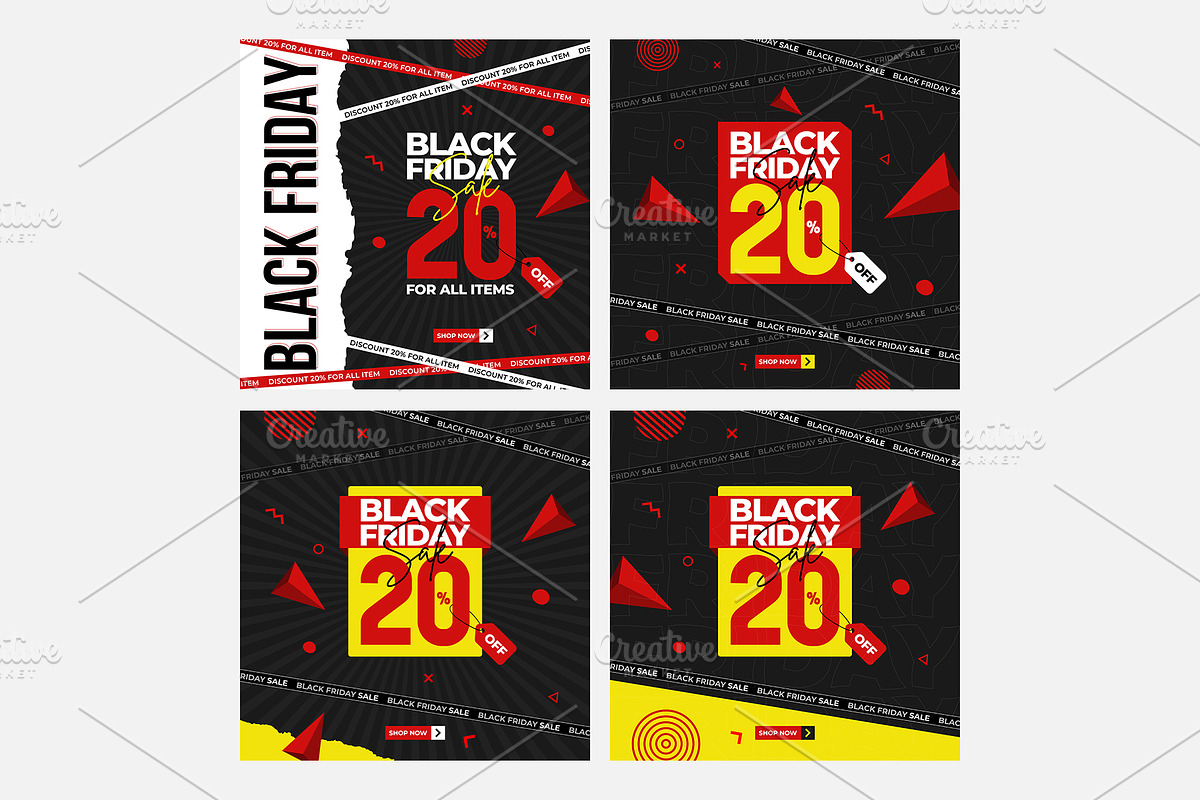 Set of Black Friday Sale Post, a Social Media Template by Yunus Ahmad (Photo 3 of 3)