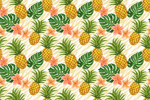 Bright Pineapples Patterns Set