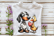 Whimsical Valentine Dachshund Clipar, an Illustration by OK Design (Thumbnail 5 of 6)