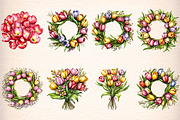 watercolor tulip flower clipart, an Illustration by GatewayDesign (Thumbnail 2 of 9)