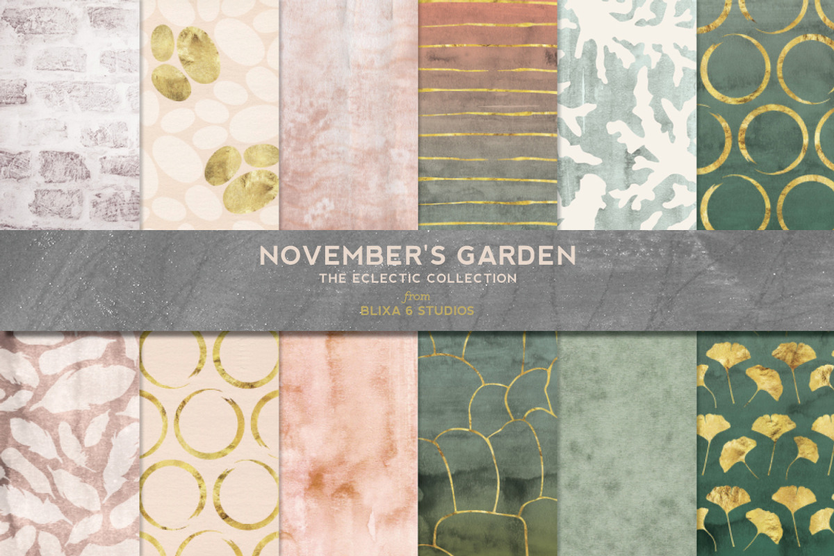 November's Garden Golden Glimmer, a Pattern Graphic by Blixa 6 Studios (Photo 1 of 6)