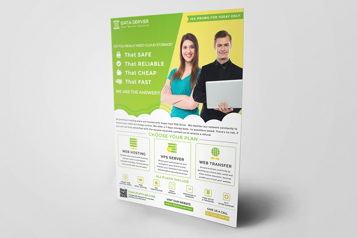 Cloud Hosting Flyer, a Flyer Template by Affantjie Photowork (Photo 5 of 6)