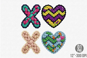 XOXO Valentine Day Png, Heart Faux P, an Illustration by Designking