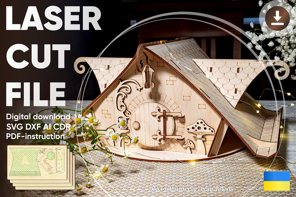 Fantasy dollhouse - Laser Cut File, an Object Graphic by VectorPainter (Photo 1 of 10)