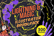 Lightning & Magic Illustrator Brush, a Brush Add-On by MarkieAnn Creative (Thumbnail 1 of 6)
